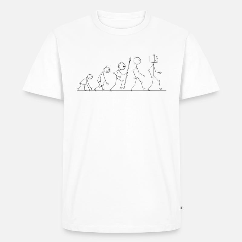 Evolution - Männer Premium Bio T-Shirt - Weiß