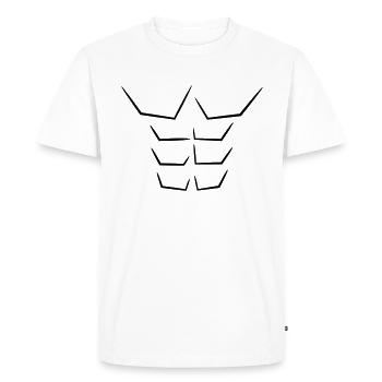 dessin abdos,musculation,muscu,drôle,humour - T-shirt Premium bio Homme - blanc - Devant - Nico (187cm)