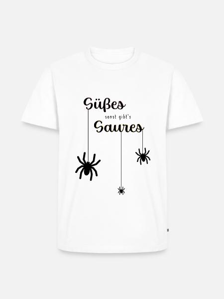 HALLOWEEN SCHWARZ - Männer Premium Bio T-Shirt - Weiß