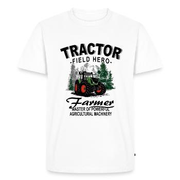 Tracteur - Tracteur - Agriculteur - Agriculteur - T-shirt Premium bio Homme - blanc - Devant - Nico (187cm)