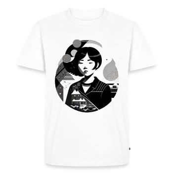 Fille japonaise - T-shirt Premium bio Homme - blanc - Devant - Nico (187cm)