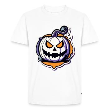 Dessin d’Halloween citrouille - T-shirt Premium bio Homme - blanc - Devant - Nico (187cm)