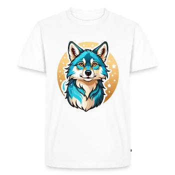Illustration de fantaisie de loup - T-shirt Premium bio Homme - blanc - Devant - Nico (187cm)