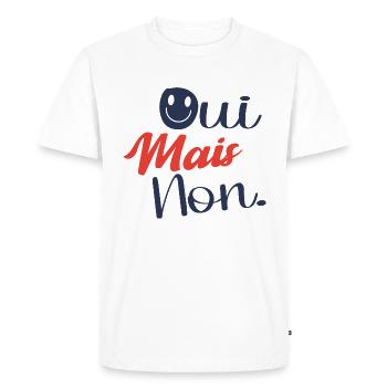 Oui Mais Non Visage Souriant Humour Drôles - T-shirt Premium bio Homme - blanc - Devant - Nico (187cm)