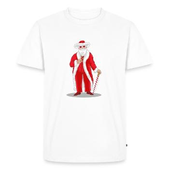 Big Pimpin' Santa - Men's Premium Organic T-Shirt - white - Front - Nico (187cm)