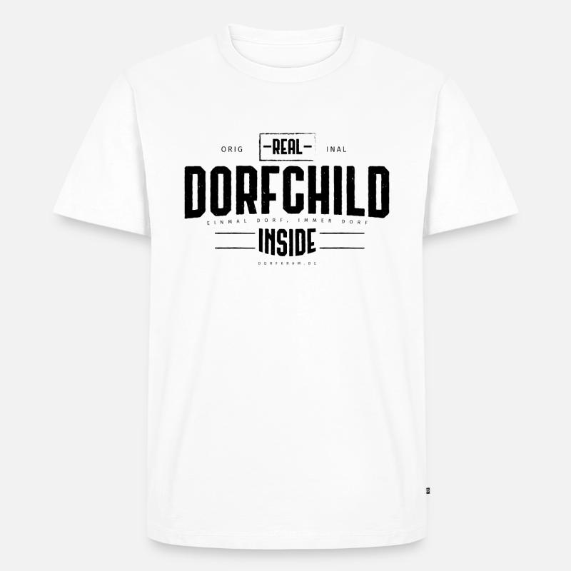 Echtes Dorfkind - Männer Premium Bio T-Shirt - Weiß