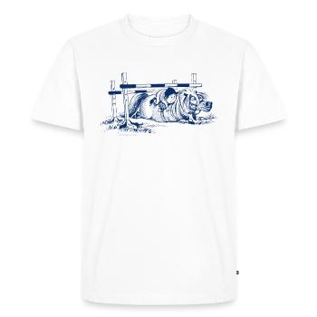 Thelwell Pony versteckt sich unter dem Sprung - Männer Premium Bio T-Shirt - Weiß - Vorne - Nico (187cm)