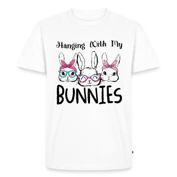 Hanging With My Bunnies Sweet Happy Easter - Men's Premium Organic T-Shirt - white - Front - Nico (187cm)