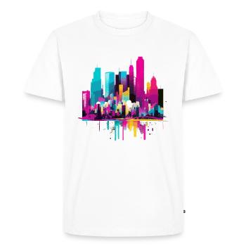 Horizon de la grande ville - T-shirt Premium bio Homme - blanc - Devant - Nico (187cm)