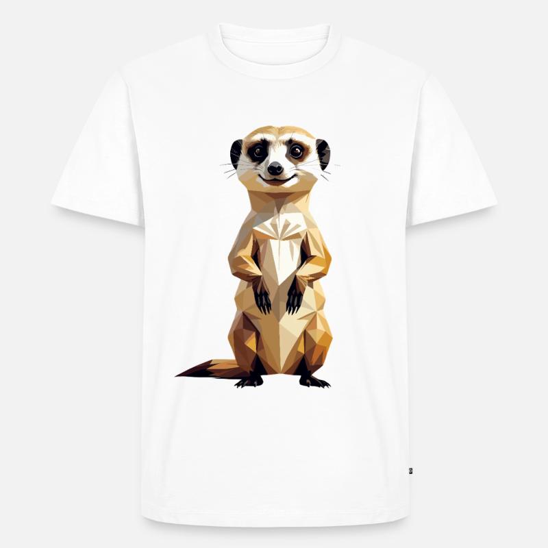 Polygon Erdmännchen – Lustiges Tierdesign - Männer Premium Bio T-Shirt - undefined