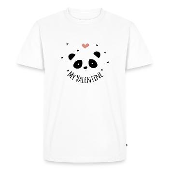 Mon panda valentine - T-shirt Premium bio Homme - blanc - Devant - Nico (187cm)