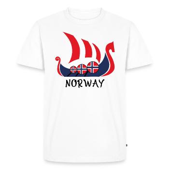 Navire Viking Norvège cadeau - T-shirt Premium bio Homme - blanc - Devant - Nico (187cm)
