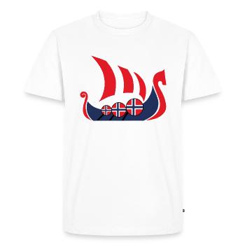 Navire Viking Norvège cadeau - T-shirt Premium bio Homme - blanc - Devant - Nico (187cm)