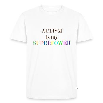 L'autisme est mon cadeau de superpuissance - T-shirt Premium bio Homme - blanc - Devant - Nico (187cm)