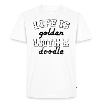 La vie est d'or avec un cadeau de griffonnage - T-shirt Premium bio Homme - blanc - Devant - Nico (187cm)