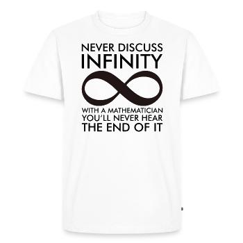 Mathématiques Infinité symbole sort cadeau - T-shirt Premium bio Homme - blanc - Devant - Nico (187cm)
