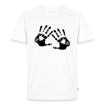 Poignée de main Futur Symbole Rengaine Cadeau - T-shirt Premium bio Homme - blanc - Devant - Nico (187cm)