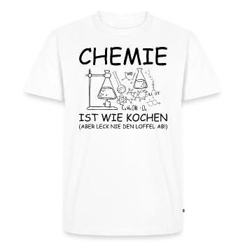 Chemistry is like cooking saying laboratory gift - Men's Premium Organic T-Shirt - white - Front - Nico (187cm)