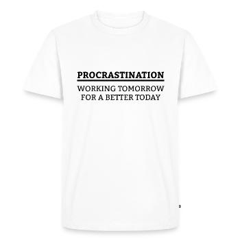 Working tomorrow for a better today gift - Men's Premium Organic T-Shirt - white - Front - Nico (187cm)