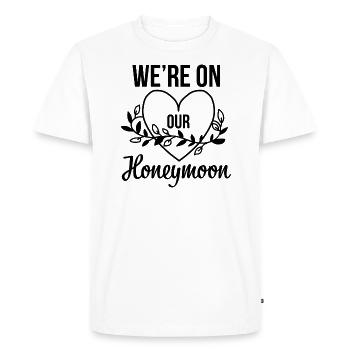 We’re on our Honeymoon Cadeau - T-shirt Premium bio Homme - blanc - Devant - Nico (187cm)
