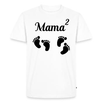 Maman jumeaux carrés jumeaux cadeau - T-shirt Premium bio Homme - blanc - Devant - Nico (187cm)