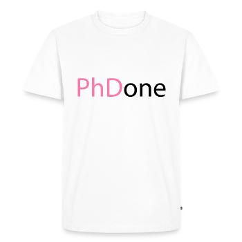 PhD Done Phd Final Cadeau - T-shirt Premium bio Homme - blanc - Devant - Nico (187cm)