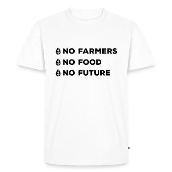 Pas de fermier pas de nourriture pas de futur fermier Fermier - T-shirt Premium bio Homme - blanc - Devant - Nico (187cm)