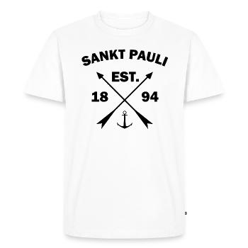 Cadeau de la ville hanséatique de Hambourg Sankt Pauli Paulianer - T-shirt Premium bio Homme - blanc - Devant - Nico (187cm)