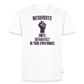 Introverts unite Introvert anti social fist - Men's Premium Organic T-Shirt - white - Front - Nico (187cm)