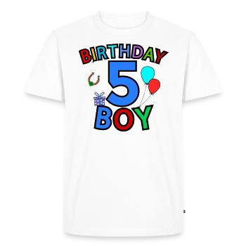 Birthday Boy 5 - T-shirt Premium bio Homme - blanc - Devant - Nico (187cm)