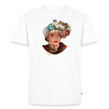Fille de fleurs vintage - T-shirt Premium bio Homme - blanc - Devant - Nico (187cm)