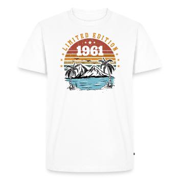 1961 Cadeau Anniversaire Vintage Rétro Né en 1961 - T-shirt Premium bio Homme - blanc - Devant - Nico (187cm)