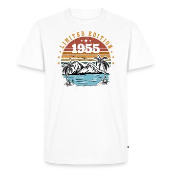 1955 Cadeau Anniversaire Vintage Rétro Né en 1955 - T-shirt Premium bio Homme - blanc - Devant - Nico (187cm)