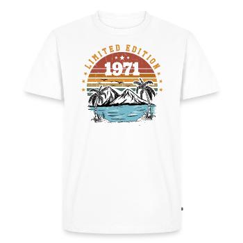 1971 Cadeau Anniversaire Vintage Rétro Né en 1971 - T-shirt Premium bio Homme - blanc - Devant - Nico (187cm)