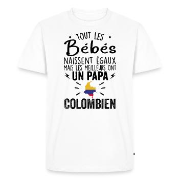 Bébés égaux meilleurs ont un papa Colombien - T-shirt Premium bio Homme - blanc - Devant - Nico (187cm)