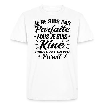 Kinésithérapeute Humour Kinésithérapie Kiné - T-shirt Premium bio Homme - blanc - Devant - Nico (187cm)