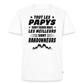 Les Papy Sont égaux les Meilleurs Sont Randonneurs - T-shirt Premium bio Homme - blanc - Devant - Nico (187cm)