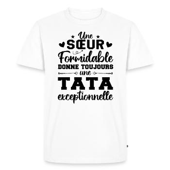 Une Sœur Formidable Donne Une Tata Exceptionnelle - T-shirt Premium bio Homme - blanc - Devant - Nico (187cm)