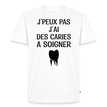 Dentiste - Dent - Médecin - Médecine - T-shirt Premium bio Homme - blanc - Devant - Nico (187cm)