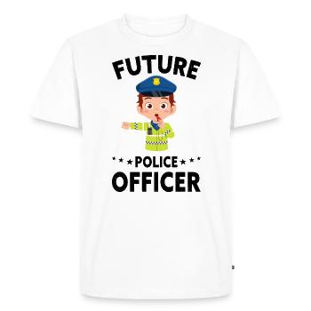 Bureau de Police des Policiers - T-shirt Premium bio Homme - blanc - Devant - Nico (187cm)