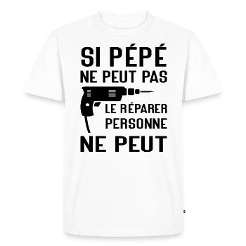 Si Pépé ne peut pas le Réparer Cadeau Pépé - T-shirt Premium bio Homme - blanc - Devant - Nico (187cm)