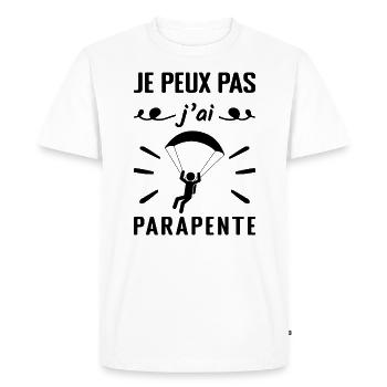 J'peux Pas J'ai Parapente - Cadeau Parapentiste - T-shirt Premium bio Homme - blanc - Devant - Nico (187cm)