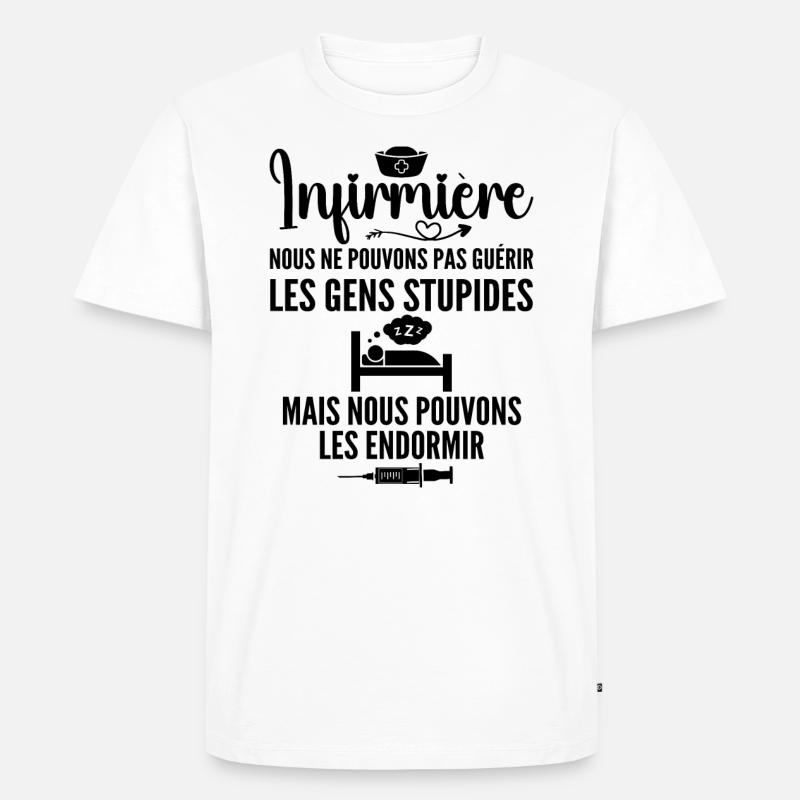 Krankenschwester Humor - Krankenschwester Geschenk - Männer Premium Bio T-Shirt - Weiß