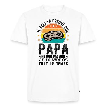 Proof that Dad doesn't play video games - Men's Premium Organic T-Shirt - white - Front - Nico (187cm)