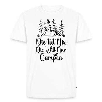 Elle veut juste camper - Camper & Camping Motorhome - T-shirt Premium bio Homme - blanc - Devant - Nico (187cm)