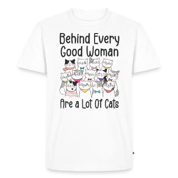 Behind Every Good Woman Are A Lot Of Cats - T-shirt Premium bio Homme - blanc - Devant - Nico (187cm)