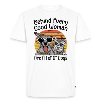 Behind Every Good Woman Are A Lot Of Dogs - T-shirt Premium bio Homme - blanc - Devant - Nico (187cm)
