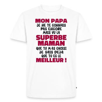 Pregnancy Announcement Gift Future Dad Future Mom - Men's Premium Organic T-Shirt - white - Front - Nico (187cm)