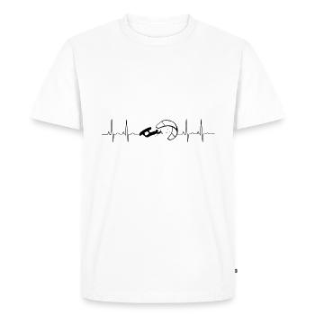 Chemise heartbeat Kitesurf - cool cadeau sport - T-shirt Premium bio Homme - blanc - Devant - Nico (187cm)