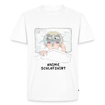 Chemise de nuit Anime Otaku Weeb Kawaii - T-shirt Premium bio Homme - blanc - Devant - Nico (187cm)